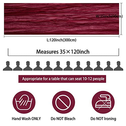 Burgundy Cheesecloth Table Runner 35x120 Inches for Wedding Party Decor - Variation of THIS listing