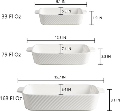 Sweejar Ceramic Baking Dish Set - Versatile Porcelain Casserole Dishes with Handle for Lasagna & Brownies | Turquoise