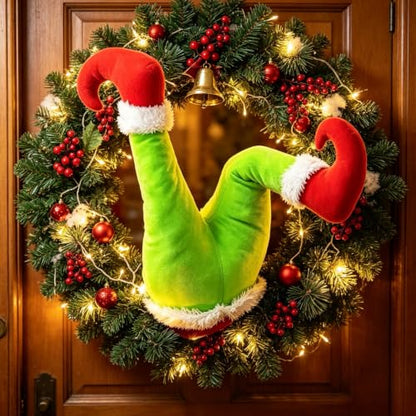 Christmas Elf Body Tree Topper - Green, W10.8xH18 Holiday Decor
