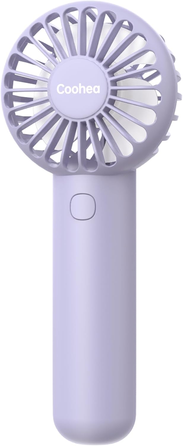 Skiennix Mini Handheld Fan - USB Rechargeable, 3-Speed Portable Design | Ideal for Makeup, Travel & Office - Purple