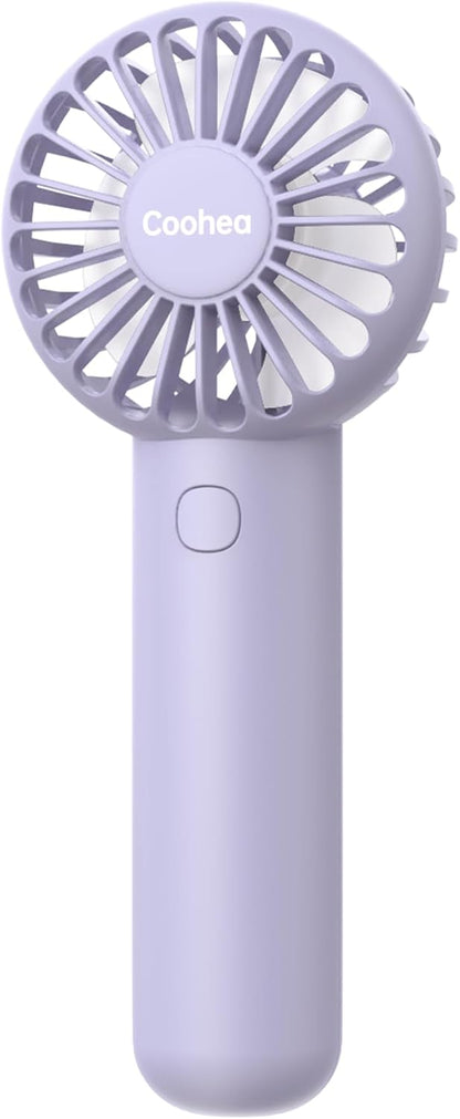 Skiennix Mini Handheld Fan - USB Rechargeable, 3-Speed Portable Design | Ideal for Makeup, Travel & Office - Purple