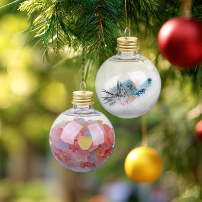 BESPORTBLE Christmas Drink Balls Set - 9x7.8x7.8cm Golden Fillable Ornament for Holiday Parties 250ml