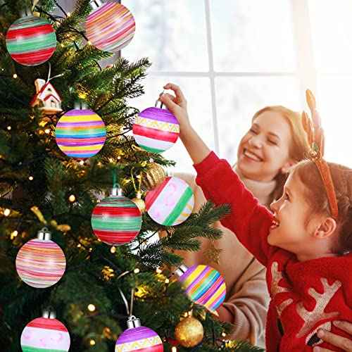 Sratte 2'' Christmas Tree DIY Plain Ball Ornament Making Kit Decoration Blank White Ball Ornaments for DIY Craft Activities for Tree and Gift Box Ornaments(12 Pcs)