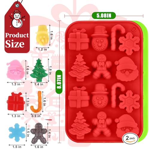 Christmas Candy Cane Mold with Dropper - Holiday Baking Silicone Molds, Red & Green - Variation: Christmas