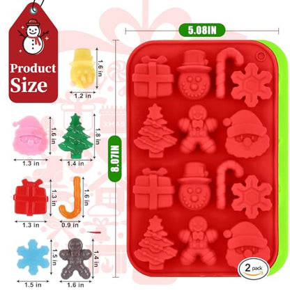 Christmas Candy Cane Mold with Dropper - Holiday Baking Silicone Molds, Red & Green - Variation: Christmas