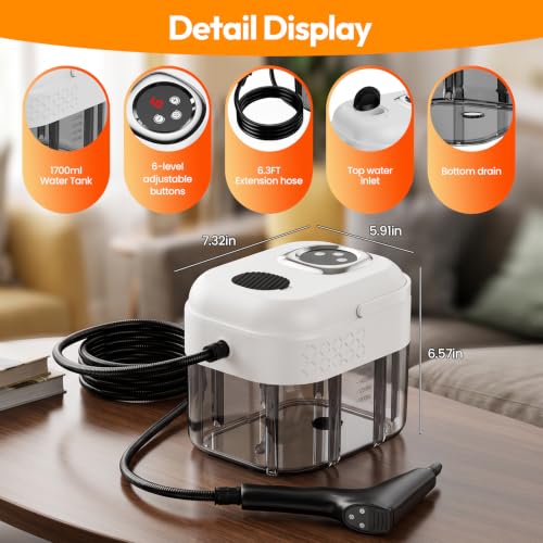 Handheld Steam Cleaner with 6 Adjustable Levels for Home & Car Cleaning