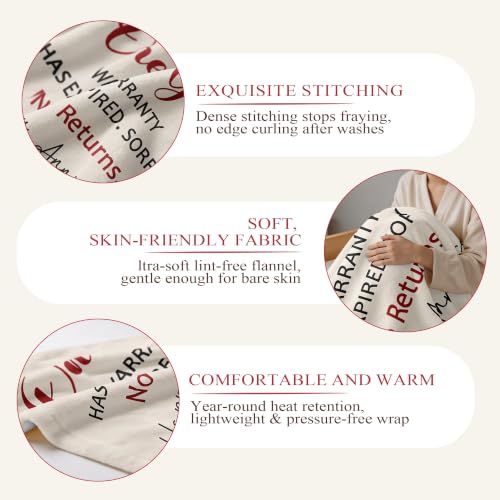1st Anniversary Gift Blanket for Him/Her - Paper Anniversary 60x50 inches with Heartfelt Message Variation of 1st Anniversary / 50x60