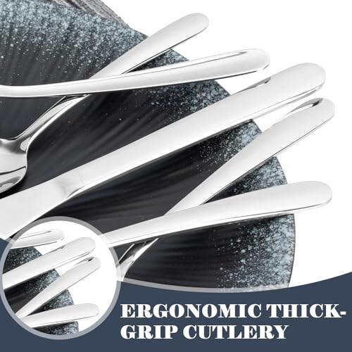 BEWOS 49-Piece Stainless Steel Flatware Set for 8 with Organizer - Includes Knives, Forks & Spoons