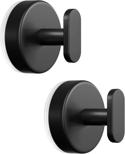 Loofah Hook | Suction Cup Hooks by [Brand Name] - Removable Towel & Coat Holders for Bathroom, Kitchen - Black, 2 Pack