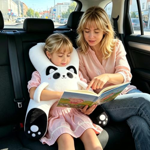 Kids Car Headrest Pillow Full Wrap Neck Support White Variation