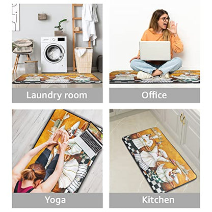 Non-Slip Kitchen Rugs and Mats - Washable Fat Chef Decor 39x20 Inches