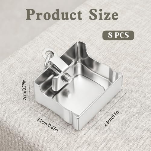 8PCS Ceiling Mounted Curtain Track End Caps White Iron Alloy