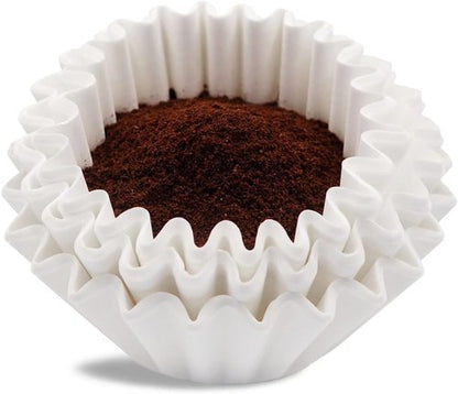 Coffee Filters | 8-12 Cup | 100 Count White Disposable Basket Filters - 7.875 Inch x 3.25 Inch