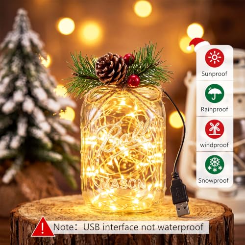 3-Pack USB Fairy String Lights 6.56ft 20 LED Warm White Indoor Decor - Variation 3