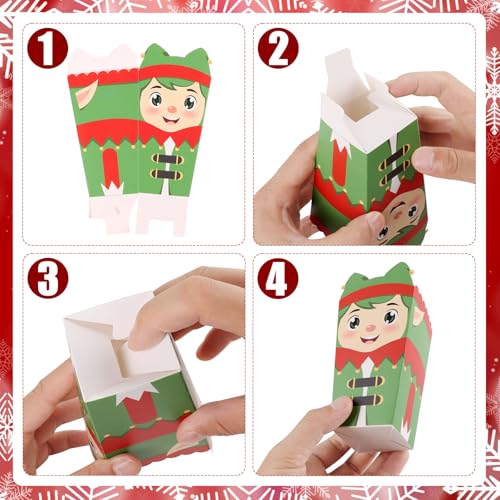Christmas Popcorn Boxes 24 Pack - Snowman Reindeer Santa Treat Holders