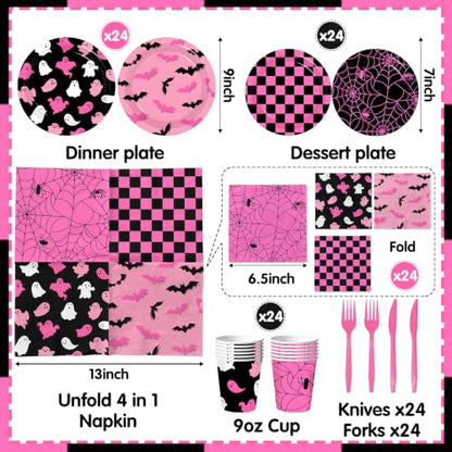 Halloween Ghost Paper Plates Napkins Cups Party Supplies Set for Ghostly Decorations