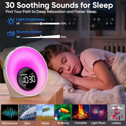Sunrise Alarm Clock with Wake Up Light & White Noise Machine - New White