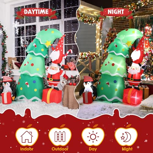 6FT Inflatable Christmas Tree with Gift Boxes Outdoor Holiday Decor - Gnomes Pick Variation