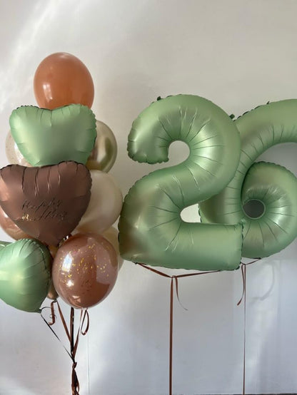 Number Balloons - 40 Inch Olive Green 1 Balloon for 1st Birthday Party Decorations & Baby Showers