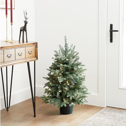 3ft Pre-Lit Artificial Christmas Tree with Lights, Indoor Outdoor Use