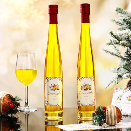 6 Pack 12 Oz Glass Bottles with Lids for Limoncello and Christmas Decorations