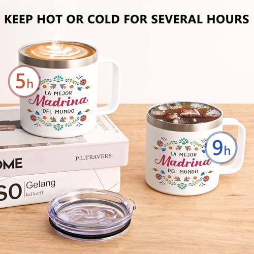 14 oz Godmother Coffee Mug - La Mejor Madrina Del Mundo - Madrina Gift - Variation 4-Madrina