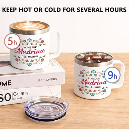 14 oz Godmother Coffee Mug - La Mejor Madrina Del Mundo - Madrina Gift - Variation 4-Madrina