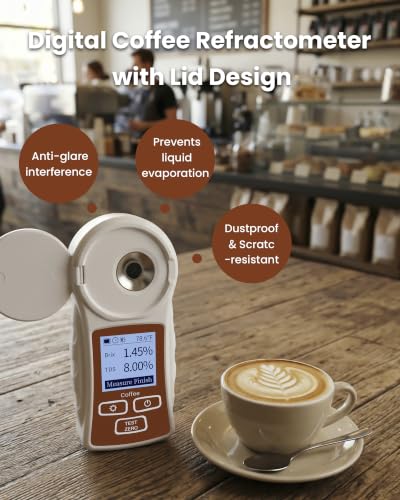 Professional Coffee TDS Refractometer with ATC Backlit Rechargeable IP66
