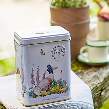 New English Teas Peter Rabbit Tea Tin with 40 Earl Grey Teabags, Jemima Puddle-Duck, Beatrix Potter