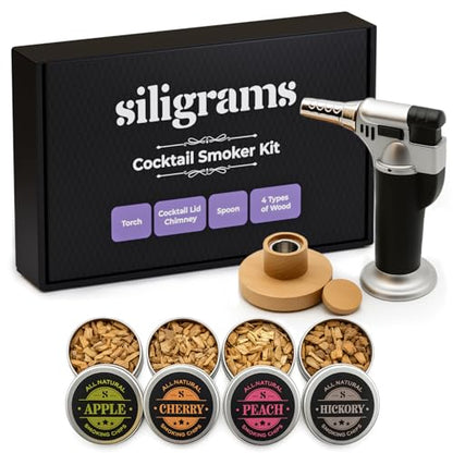 Cocktail Smoker Set for Whiskey & Cocktails with Wood Chips & Torch