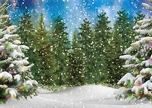 INRUI Winter Forest Landscape Photography Backdrop 10x8FT - Vinyl Studio Background for Events & Studio Use
