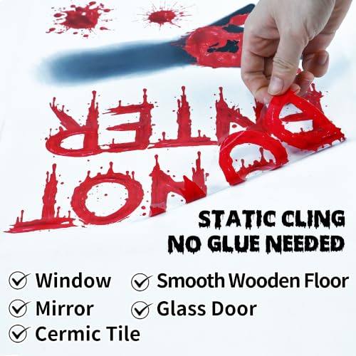 Halloween Bloody Window Clings Decorations - 6 Sheets Spooky Stickers