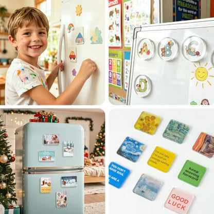 Rectangle Acrylic DIY Fridge Magnet Kit 50 Pcs with Magnetic Photo Frames