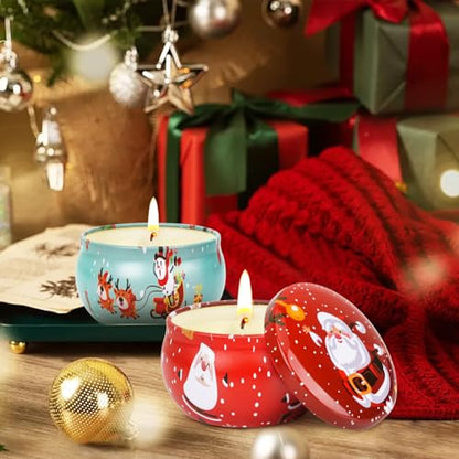 Christmas Scented Candle Set - 8 Pack Aromatherapy Candles for Holiday Decor and Gifts