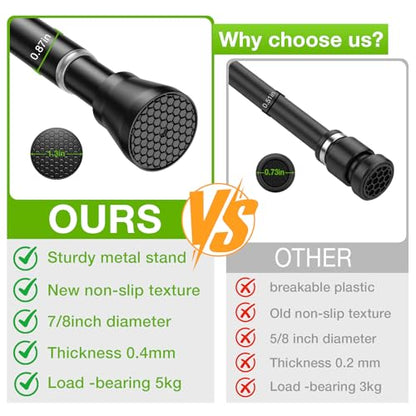 Adjustable Tension Curtain Rod 28-48 Inch Black Stainless Steel No Drill