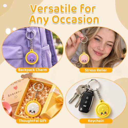 24 Mini Dumpling Keychains Bulk Cute Food-Inspired Party Favors