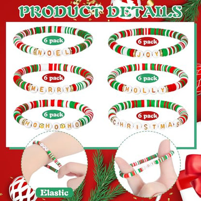36pcs Christmas Joy Noel Holly Ho Bracelet Gifts - Classic Style