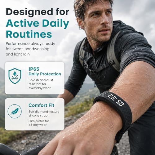 Vibrating Wristband Alarm Clock for Heavy Sleepers - Black Variation