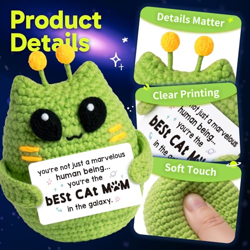 Best Cat Mom Gift - Handmade Crochet Alien Cat for Cat Lovers