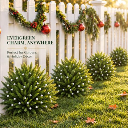 Artificial Norfolk Topiary Trees 23 Inch Set for Outdoor Porch & Garden