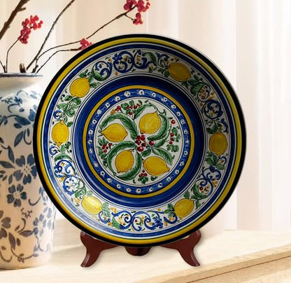 10 Inch Lemon Fruit Decorative Plate Summer Fruit Leaf Wall Art Kitchen Living Room