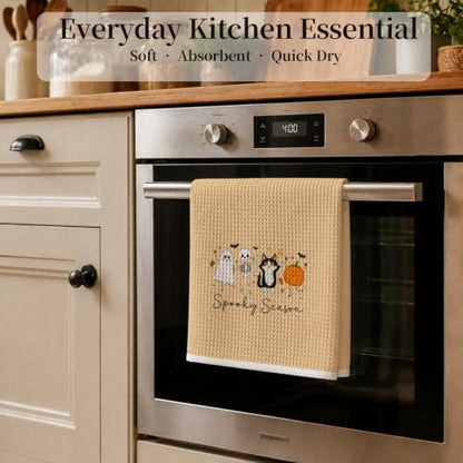 Halloween Ghost Cat Kitchen Hand Towels 16x24 Inch - Decorative & Absorbent