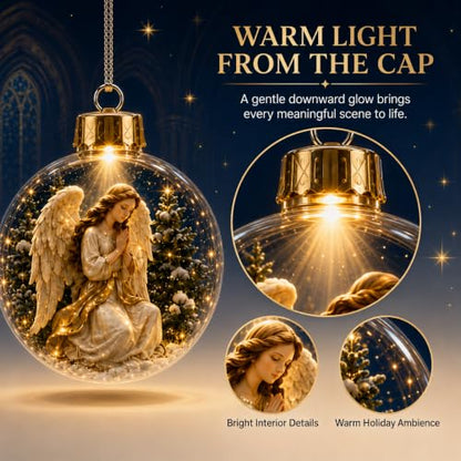 Lighted Christian Christmas Ornaments Set with Faith-Inspired Scenes - Variation B9