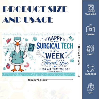 Surgical Tech Week Backdrop Banner - Hospital Appreciation Decor 71 x 43 Inch
