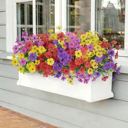 Outdoor Artificial Flowers Set - Faux Mums & Blooming Plants for Garden & Decor