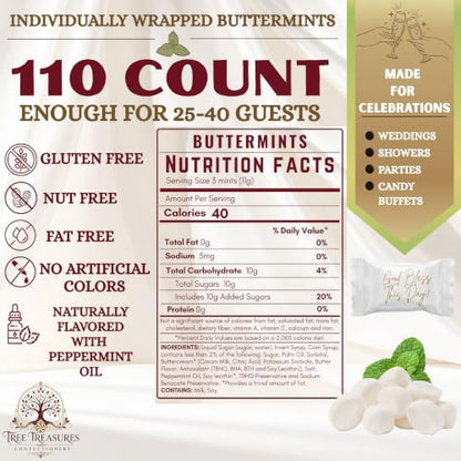 110 Count Bless This Day Faith Mints - Individually Wrapped Butter Mints for Baptism & Religious Celebrations