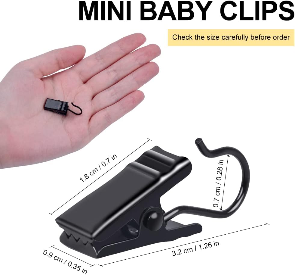 Metal Curtain Clips by [Brand Name] - 100 Pack for Party Decor, Photo Display & Crafts | Black