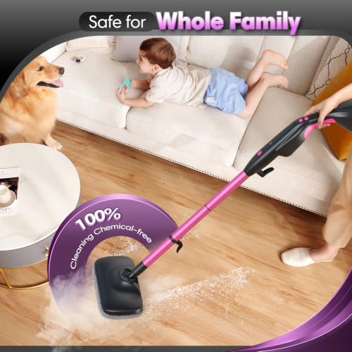 High Temp Steam Mop Cleaner with 18 Attachments for Deep Floor & Surface Cleaning