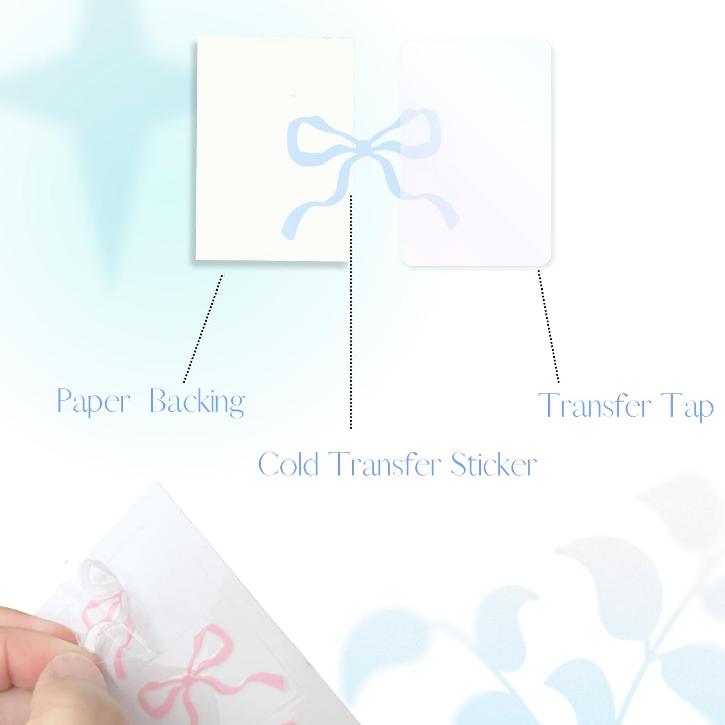 Romukuku Bows Stickers for Custom Owala Accessories, Heart Decals Transfer Stickers for Water Bottles, Bows Pearl Charms for Owala (Light Blue)