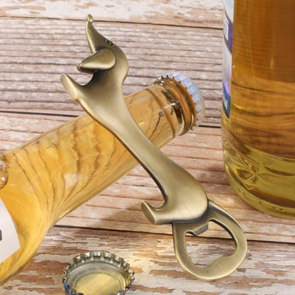 Bronze Dachshund Beer Bottle Opener - Wiener Dog Gift for Dog Lovers